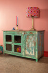 Vintage Green Wooden Cabinet <p>W:134cm D:58cm H:84cm </p>