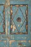 Vintage Light Blue Carved Almirah with Mirrors <p>W:99cm D:43cm H:180cm </p>