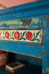 Vintage Blue Cupboard & Shelves with Tiles <p>W:110cm D:51cm H:156cm </p>