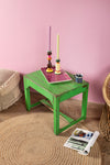 Bright Green Vintage Side Table <p>W:61cm D:45cm H:48cm </p>