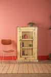 Vintage Yellow Showcase Cabinet <p>W:84cm D:22cm H:137cm </p>