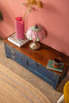 Navy Blue Vintage Storage Unit <p>W:102cm D:35cm H:36cm </p>