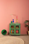 Sage Green Vintage Display Cabinet <p>W:57cm D:38cm H:65cm </p>