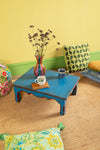 Blue & Red Vintage Low Side Table <p>W:62cm D:48cm H:22cm </p>