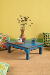 Blue & Red Vintage Low Side Table <p>W:62cm D:48cm H:22cm </p>