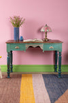 Vintage Desk in Blue Tones <p>W:121cm D:60cm H:77cm </p>