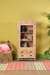Cream & Pale Pink Vintage Cabinet <p>W:70cm D:40cm H:158cm </p>