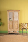 Vintage Cream Mirrored Almirah <p>W:90cm D:50cm H:178cm </p>
