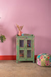 Vintage Green & Lilac Display Cabinet <p>W:62cm D:40cm H:97cm </p>