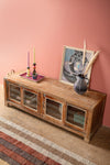 Vintage Wooden Low Sideboard <p>W:167.5cm D:52cm H:57cm </p>