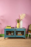 Blue Vintage Low Cabinet <p>W:125cm D:59cm H:61cm </p>