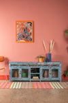 Vintage Blue Low Sideboard <p>W:183cm D:32.5cm H:66cm </p>
