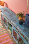 Vintage Blue Low Sideboard <p>W:183cm D:32.5cm H:66cm </p>