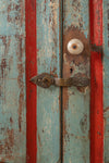Vintage Blue & Red Cupboard <p>W:99cm D:44cm H:98cm </p>