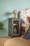 Vintage Dark Blue Side Cabinet <p>W:43cm D:34cm H:85cm </p>