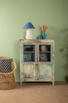 Vintage Blue & Green Cabinet <p>W:91.5cm D:38cm H:122cm </p>