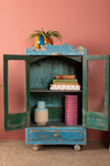 Blue & Green Vintage Art Deco Cabinet <p>W:61cm D:31.5cm H:105cm </p>