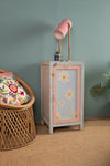 Blue & Pink Vintage Side Cupboard <p>W:41cm D:41cm H:81cm </p>
