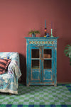 Vintage Blue Cabinet with Tiles