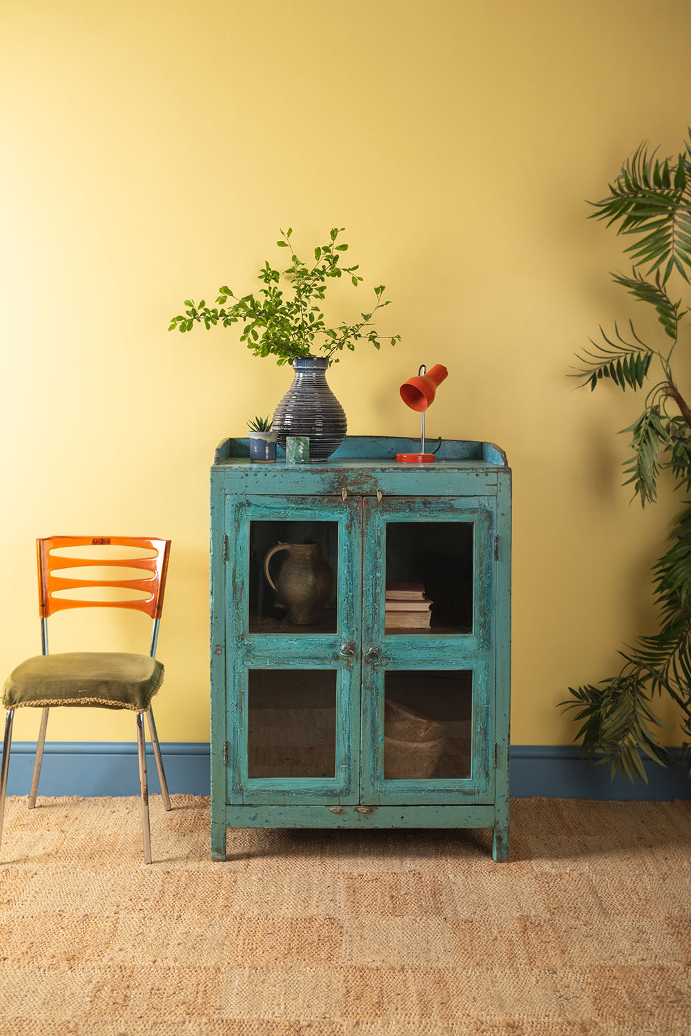 Vintage Blue Glazed Cabinet