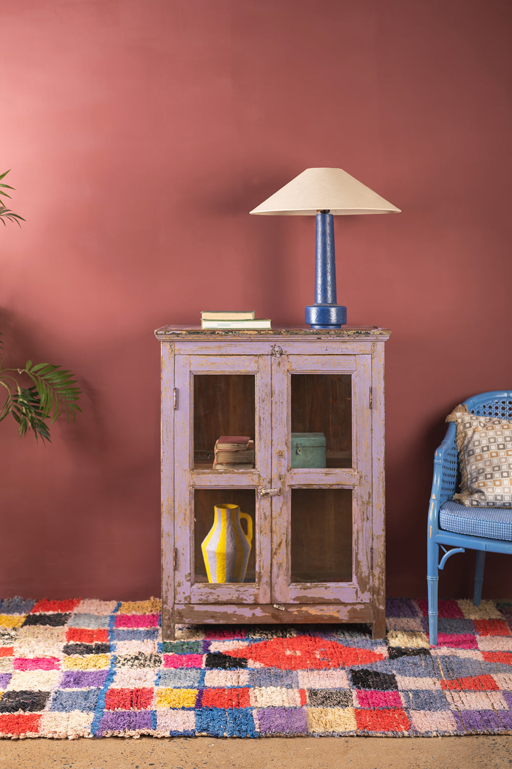 Vintage Lilac Display Cabinet
