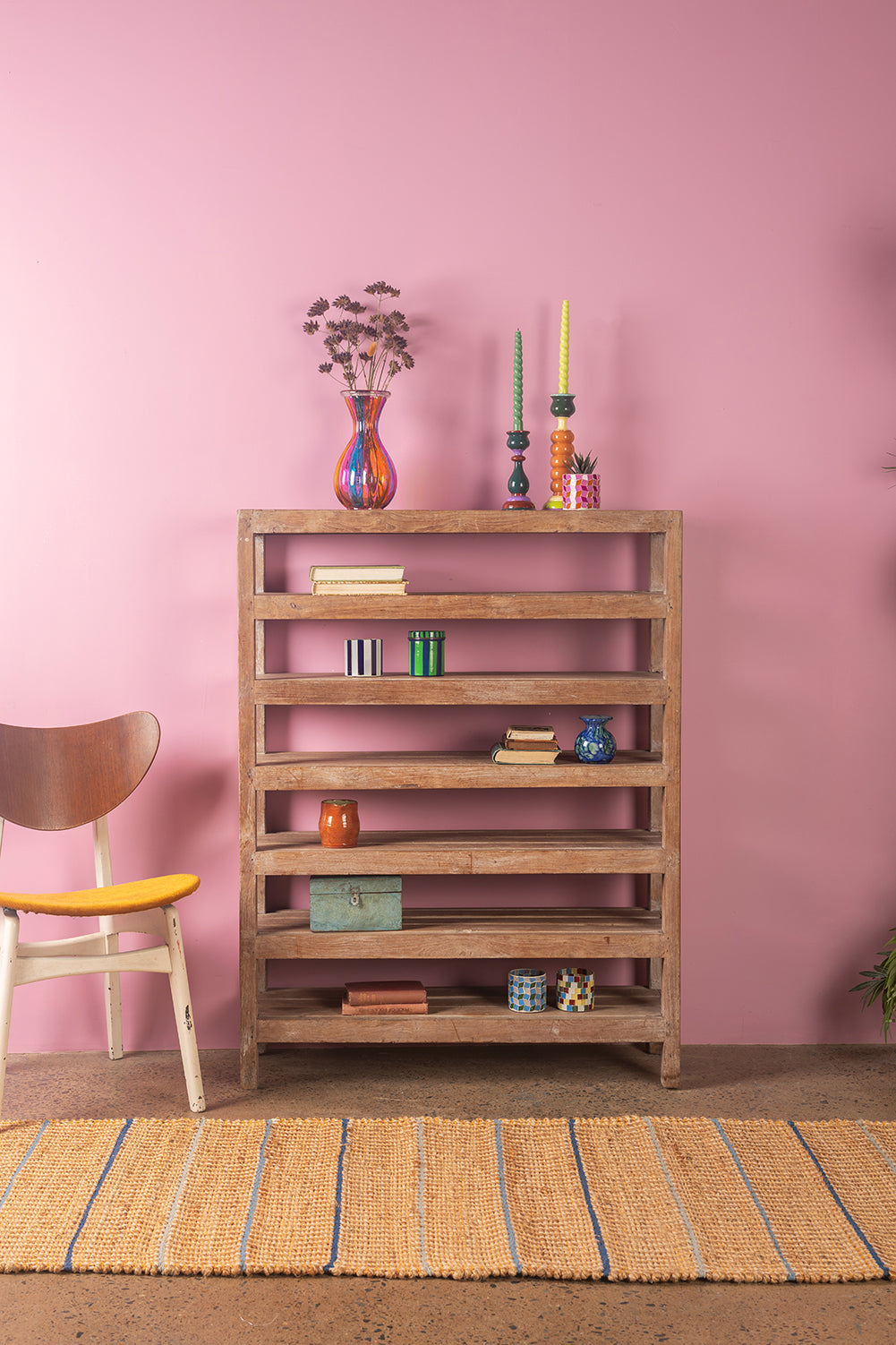 Vintage Wooden Shelves <p>W:91cm D:30cm H:120cm </p>