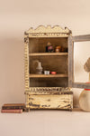 Vintage Cream Wall Showcase with Drawer <p>W:36cm D:20cm H:67cm </p>
