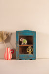 Blue Vintage Wall Showcase <p>W:29.5cm D:10cm H:45cm </p>