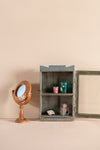 Slate Grey Vintage Wall Showcase <p>W:25cm D:9cm H:40cm </p>
