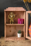 Pale Pink Vintage Wall Showcase <p>W:29cm D:10cm H:45.5cm </p>