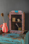 Pink & Blue Vintage Wall Showcase <p>W:27cm D:9cm H:41cm </p>