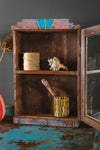 Pink & Blue Vintage Wall Showcase <p>W:27cm D:9cm H:41cm </p>