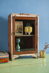 White & Wood Vintage Wall Showcase <p>W:31cm D:11cm H:48cm </p>