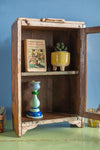 White & Wood Vintage Wall Showcase <p>W:31cm D:11cm H:48cm </p>