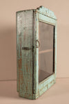 Pale Blue Vintage Wall Showcase <p>W:27cm D:10cm H:40cm </p>