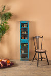Blue Vintage Wall Showcase <p>W:29cm D:13cm H:125cm </p>