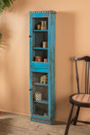 Blue Vintage Wall Showcase <p>W:29cm D:13cm H:125cm </p>