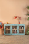 Pale Blue Vintage Wall Showcase <p>W:137cm D:19cm H:69cm </p>