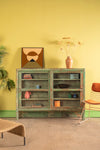 Light Green Vintage Showcase <p>W:156cm D:26cm H:120cm </p>