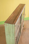 Light Green Vintage Showcase <p>W:156cm D:26cm H:120cm </p>