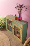 Green & Yellow Vintage Cabinet <p>W:82cm D:23cm H:63cm </p>
