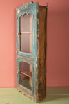 Vintage Dark Blue Wall Showcase <p>W:48cm D:17cm H:120cm </p>