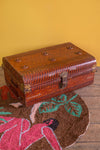 Vintage Red Iron Trunk