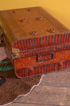 Vintage Red Iron Trunk