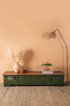 Green Vintage Wooden Trunk <p>W:171cm D:43cm H:35cm </p>