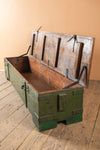 Green Vintage Wooden Trunk <p>W:171cm D:43cm H:35cm </p>