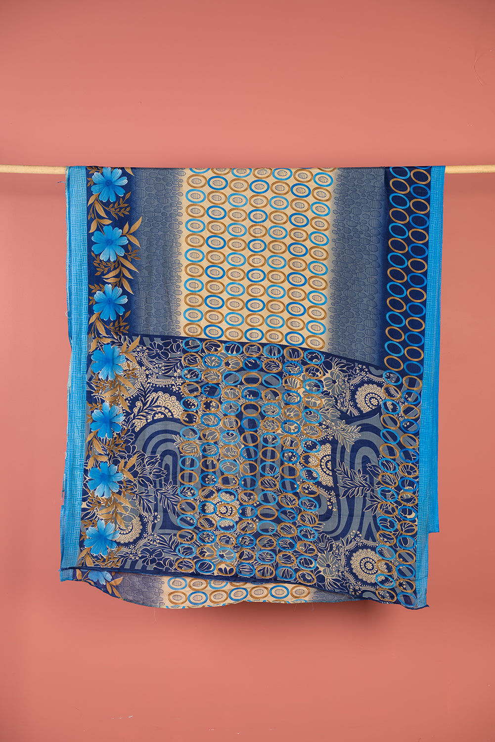 Vintage Rayon Sari - 5 Metres Long - 4513