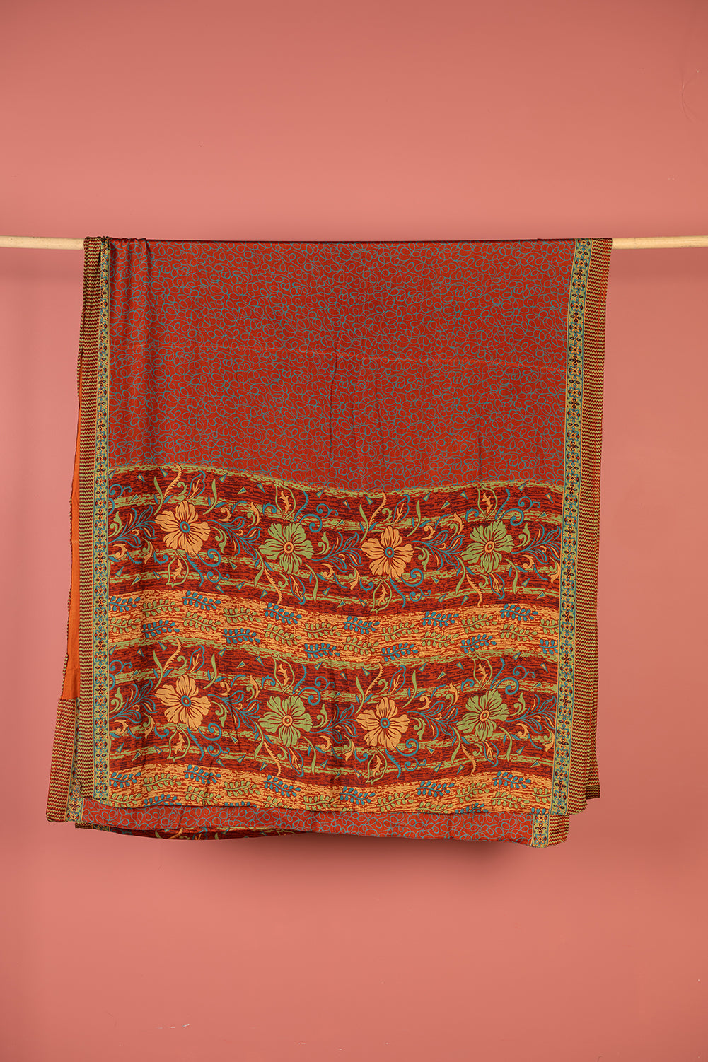 Vintage Rayon Sari - 5 Metres Long - 4528