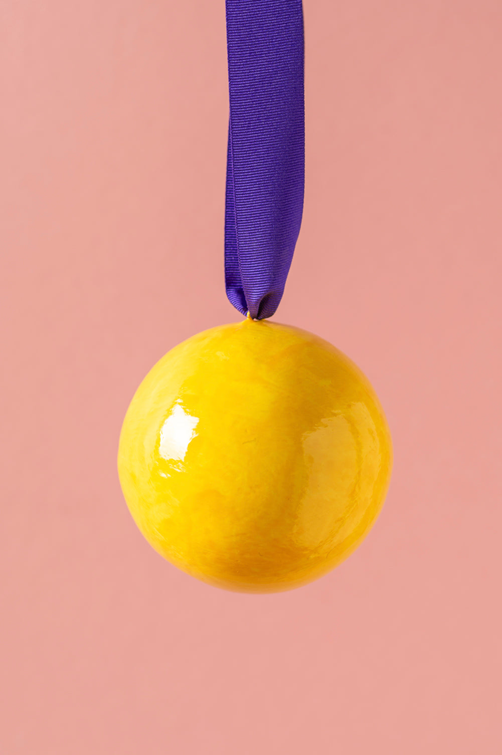 Yellow and Purple Colourblock Bauble