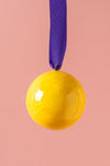 Yellow and Purple Colourblock Bauble